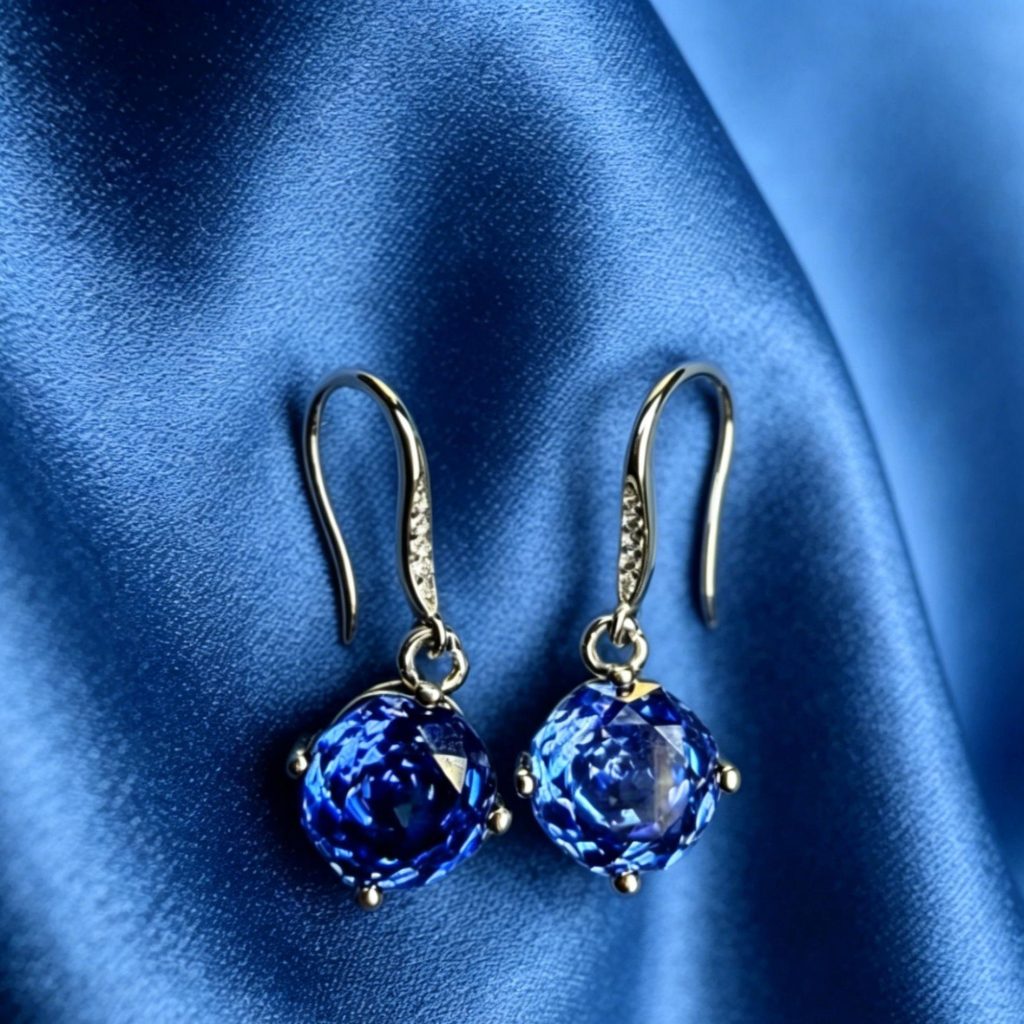 Blue Rose Drop Earrings image 3
