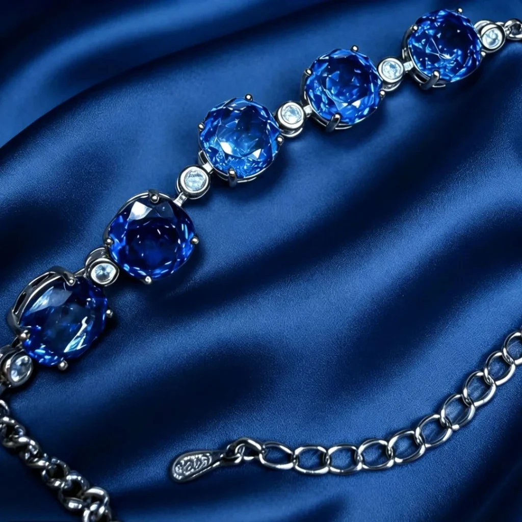 Blue Five-Stone Adjustable Bracelet