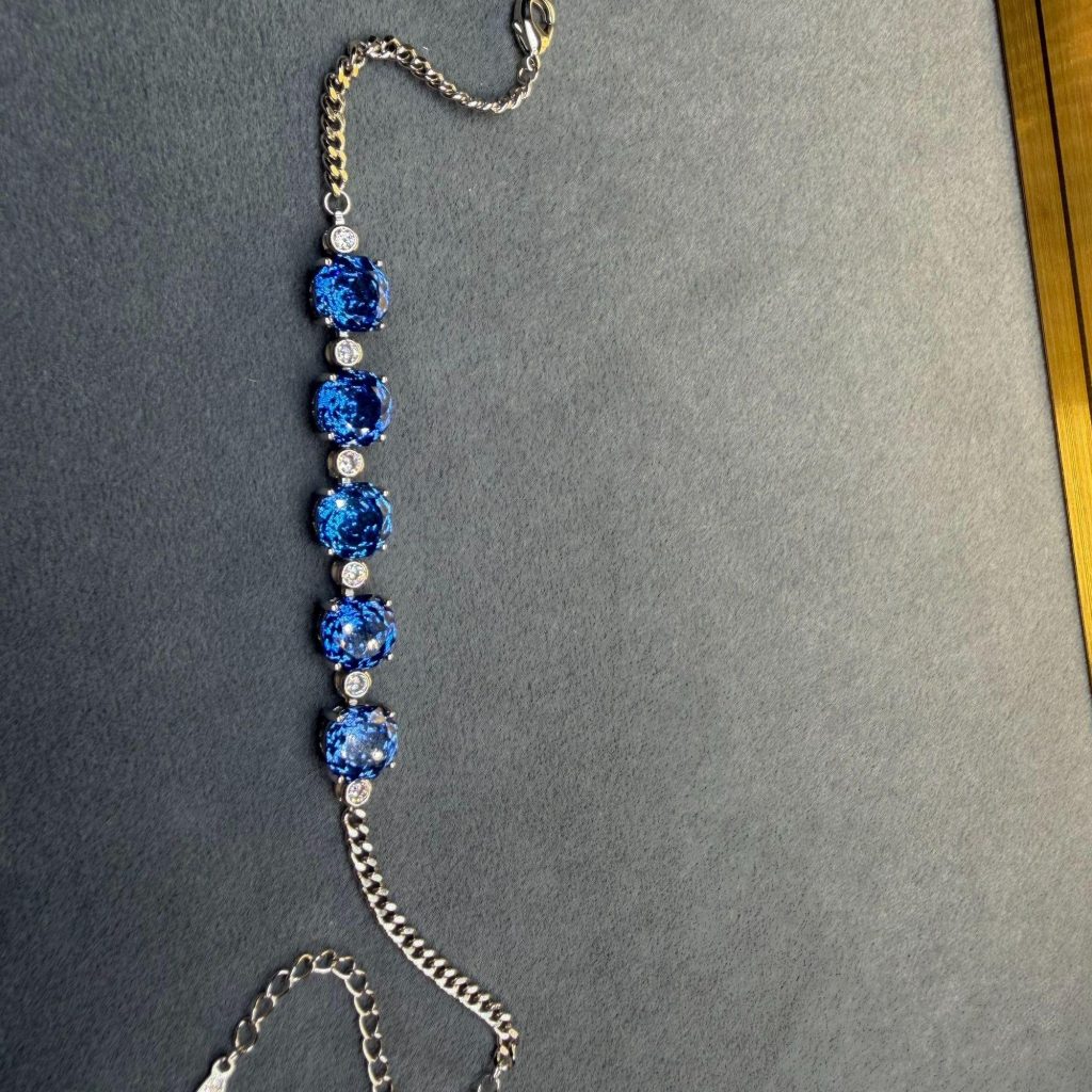 Blue Five-Stone Adjustable Bracelet image 2