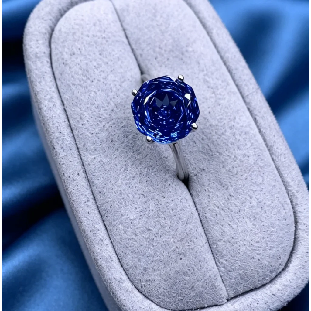Blue Open Sterling Silver Ring